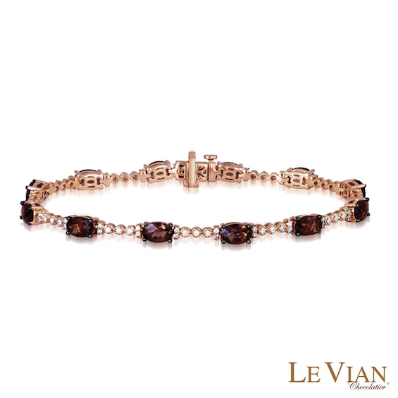 Le Vian® Chocolate Quartz™ and 0.44 CT. T.W. Diamond Bracelet in 14K Strawberry Gold™