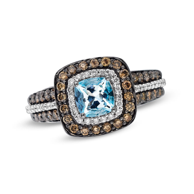 Le vian aquamarine clearance and chocolate diamond ring