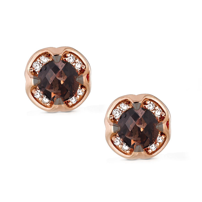 Le Vian® Chocolate Quartz™ and Diamond Accent Stud Earrings in 14K Strawberry Gold™|Peoples Jewellers