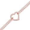 Thumbnail Image 0 of Double Chain Heart Anklet in 14K Rose Gold - 10"