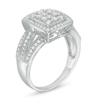 0.50 CT. T.W. Composite Diamond Rectangular Frame Ring in 10K White Gold