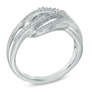 Diamond Accent Layered Loose Knot Ring in Sterling Silver