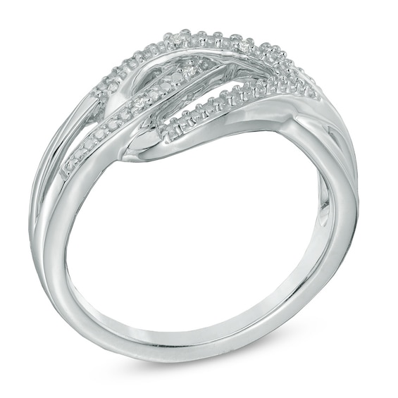 Diamond Accent Layered Loose Knot Ring in Sterling Silver