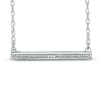 Diamond Accent Sideways Bar Necklace in Sterling Silver - 17"