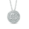 Diamond Accent Spiral Cluster Pendant in Sterling Silver