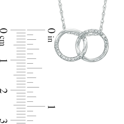 Diamond Accent Interlocking Circles Necklace in Sterling Silver - 17"