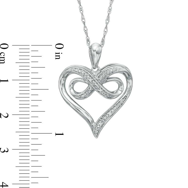 Diamond Accent Heart with Infinity Pendant in Sterling Silver