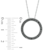 Black Diamond Accent Circle Pendant in Sterling Silver