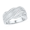 0.50 CT. T.W. Diamond Layered Wave Band in Sterling Silver