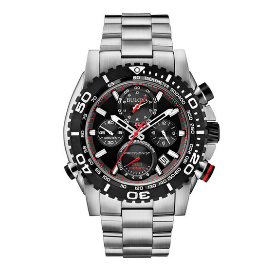 Men's Bulova Precisionist Chronograph Watch with Black Dial (Model: 98B212)