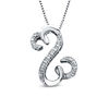 Open Hearts by Jane Seymour™ 0.04 CT. T.W. Diamond Curlique Pendant in Sterling Silver