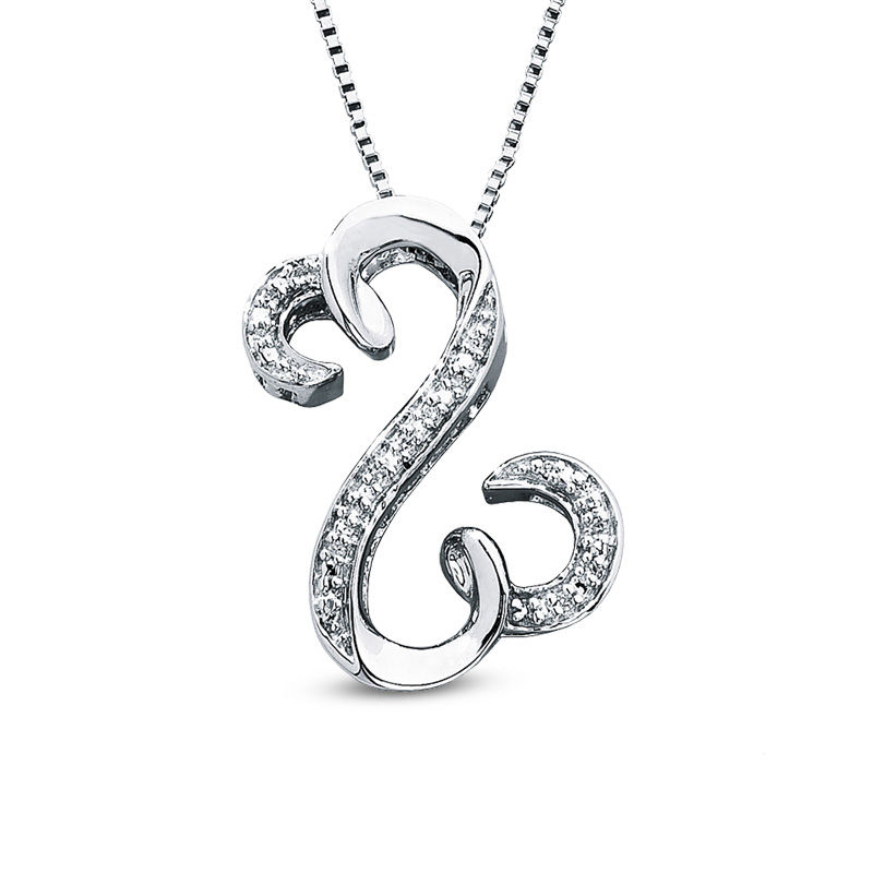 Open Hearts by Jane Seymour™ 0.04 CT. T.W. Diamond Curlique Pendant in Sterling Silver|Peoples Jewellers