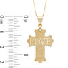 Thumbnail Image 1 of Diamond Accent "LOVE" Cross Pendant in 10K Gold