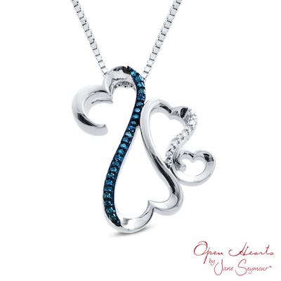 Open Hearts Family by Jane Seymour™ Diamond Accent Triple Motherly Love Pendant in Sterling Silver