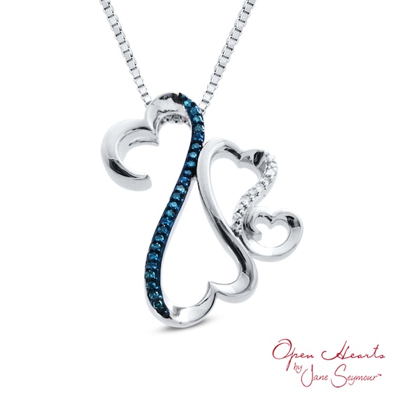 Open Hearts Family by Jane Seymour™ Diamond Accent Triple Motherly Love Pendant in Sterling Silver