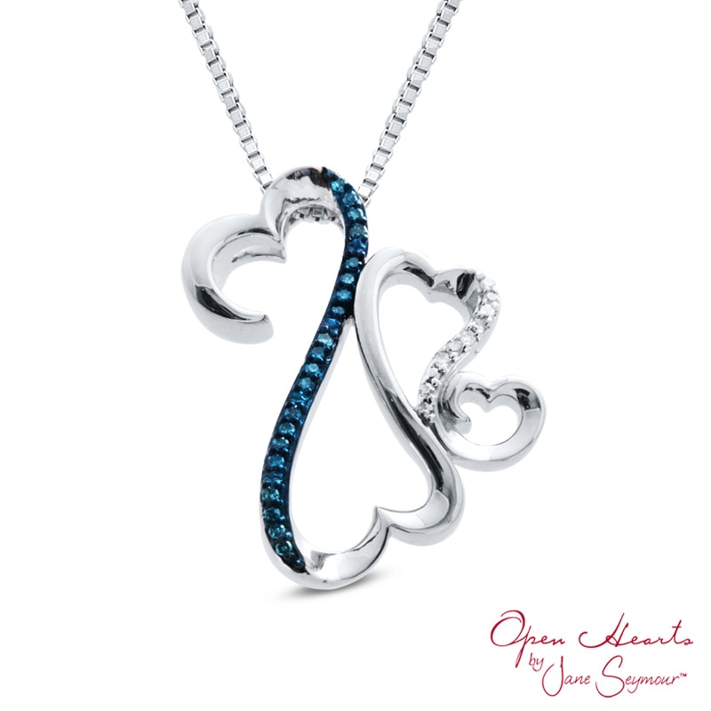 Open Hearts Family by Jane Seymour™ Diamond Accent Triple Motherly Love Pendant in Sterling Silver|Peoples Jewellers