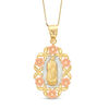 Our Lady of Guadalupe Flower Pendant in 10K Two-Tone Gold