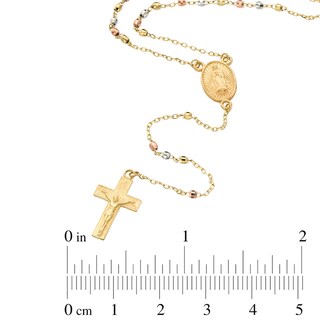 Rosary Necklace in 10K Tri-Tone Gold - 17"