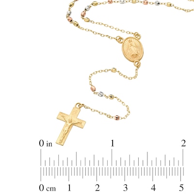 Rosary Necklace in 10K Tri-Tone Gold - 17"