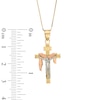Thumbnail Image 1 of Crucifix Shroud Pendant in 10K Tri-Tone Gold
