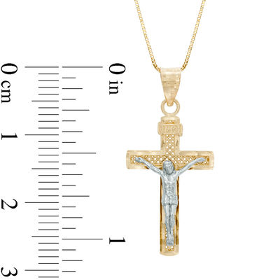 Crucifix Pendant in 10K Two-Tone Gold