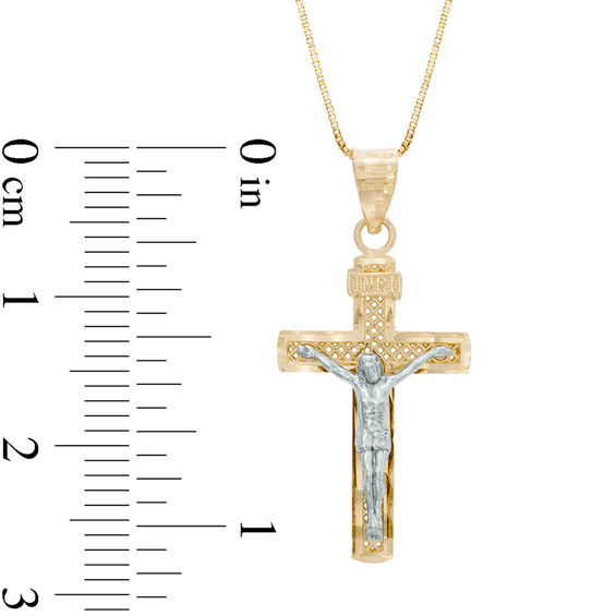 Crucifix Pendant in 10K Two-Tone Gold