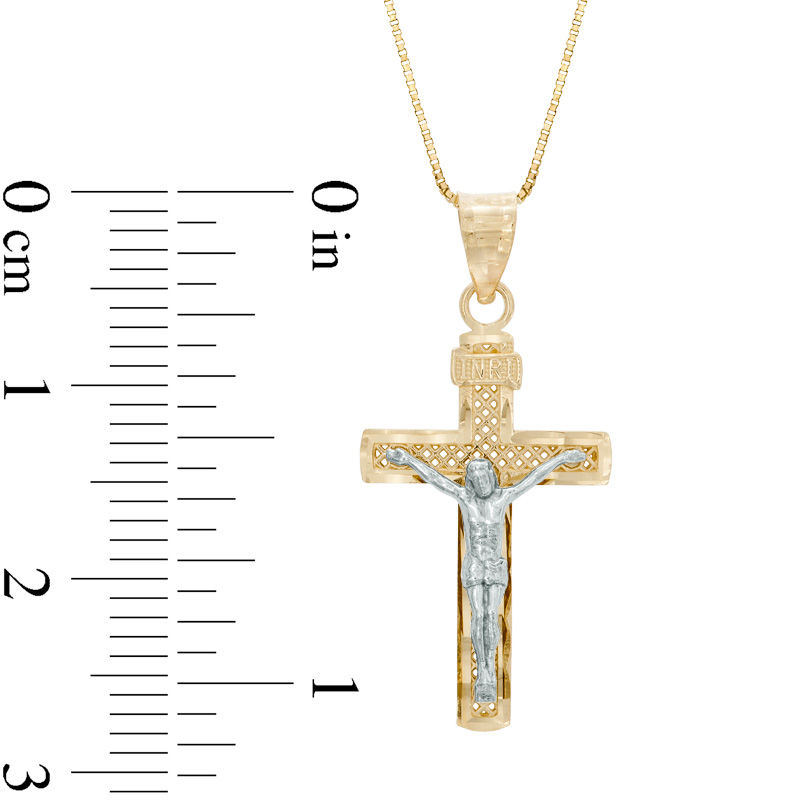 Main Image 2 of Crucifix Pendant in 10K Two-Tone Gold