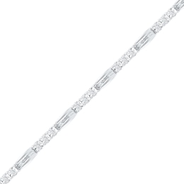 0.33 CT. T.W. Diamond Bar Bracelet in Sterling Silver - 7.5&quot;