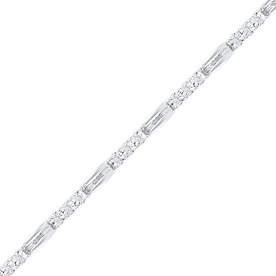 0.33 CT. T.W. Diamond Bar Bracelet in Sterling Silver - 7.5"