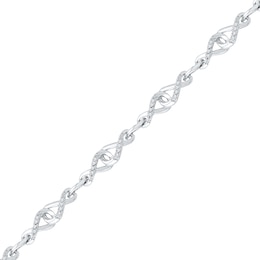 0.20 CT. T.W. Diamond Interlocking Infinity Bracelet in Sterling Silver - 7.25&quot;