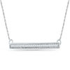 Thumbnail Image 1 of 0.10 CT. T.W. Diamond Bar Necklace in Sterling Silver - 17&quot;