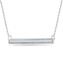 0.10 CT. T.W. Diamond Bar Necklace in Sterling Silver - 17&quot;