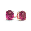 Oval Pink Tourmaline Stud Earrings in 10K Rose Gold