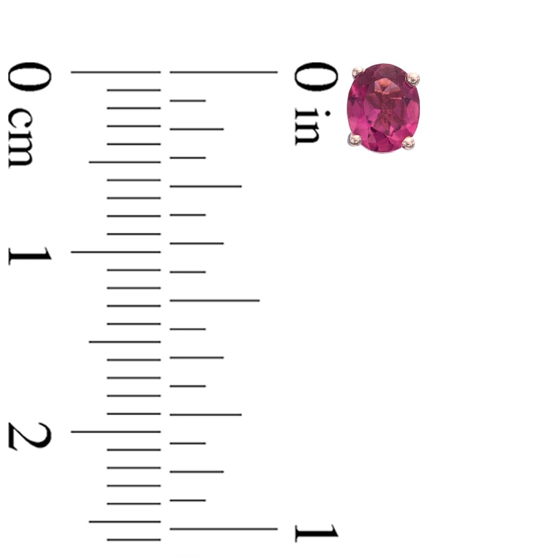 Main Image 2 of Oval Pink Tourmaline Stud Earrings in 10K Rose Gold