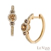 Le Vian Chocolate Diamonds® 0.42 CT. T.W. Diamond Three Stone Frame Hoop Earrings in 14K Honey Gold™