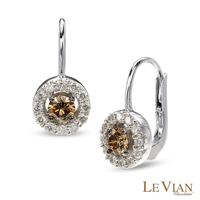 Le Vian Chocolate Diamonds® 0.88 CT. T.W. Diamond Frame Drop Earrings in 14K Vanilla Gold™