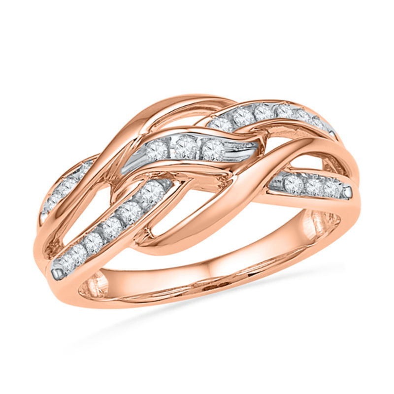 0.25 CT. T.W. Diamond Loose Knot Ring in 10K Rose Gold|Peoples Jewellers