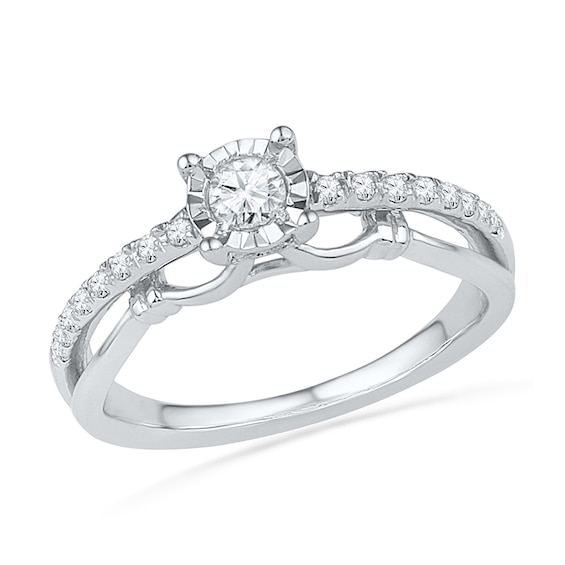 0.25 CT. T.W. Diamond Promise Ring in 10K White Gold