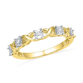 0.25 CT. T.W. Diamond Five Stone Twist Ring in 10K Gold