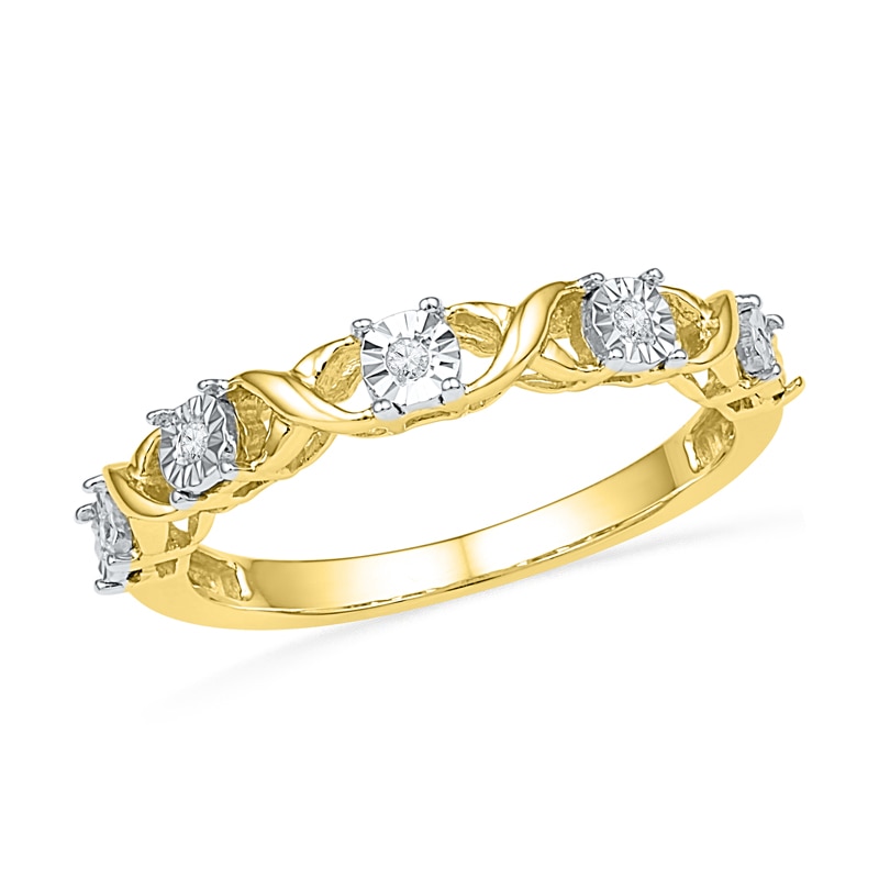 0.25 CT. T.W. Diamond Five Stone Twist Ring in 10K Gold|Peoples Jewellers