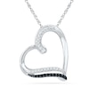 Thumbnail Image 0 of 0.10 CT. T.W. Enhanced Black and White Diamond Tilted Heart Pendant in Sterling Silver