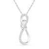 Thumbnail Image 0 of 0.10 CT. T.W. Diamond Infinity Knot Pendant in Sterling Silver