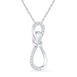 0.10 CT. T.W. Diamond Infinity Knot Pendant in Sterling Silver