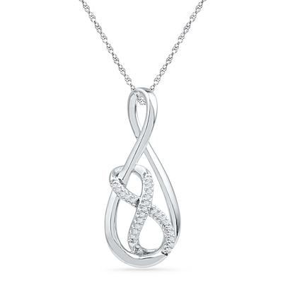 Diamond Accent Double Infinity Pendant in Sterling Silver