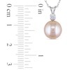 Thumbnail Image 1 of 9.0-9.5mm Dyed Pink Freshwater Cultured Pearl and White Lab-Created Sapphire Pendant in 14K White Gold