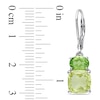 Thumbnail Image 1 of 8.0mm Cushion-Cut Lemon Quartz and Peridot Drop Earrings in Sterling Silver