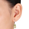 Thumbnail Image 2 of 8.0mm Cushion-Cut Lemon Quartz and Peridot Drop Earrings in Sterling Silver
