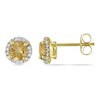 Thumbnail Image 0 of 5.0mm Citrine and Diamond Accent Frame Stud Earrings in 10K Gold
