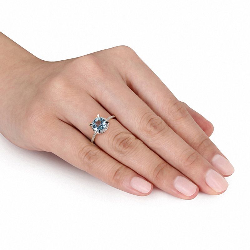 Diamond engagement rings clearance with blue topaz accents