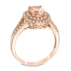 Thumbnail Image 1 of Oval Morganite and 0.18 CT. T.W. Diamond Double Frame Ring in 10K Rose Gold